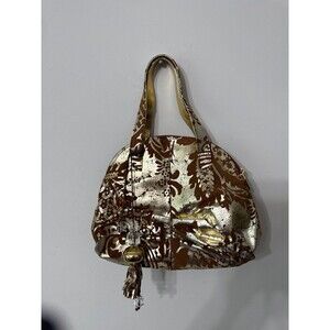 BRACCIALINI GOLD/BROWN LEATHER HANDBAG